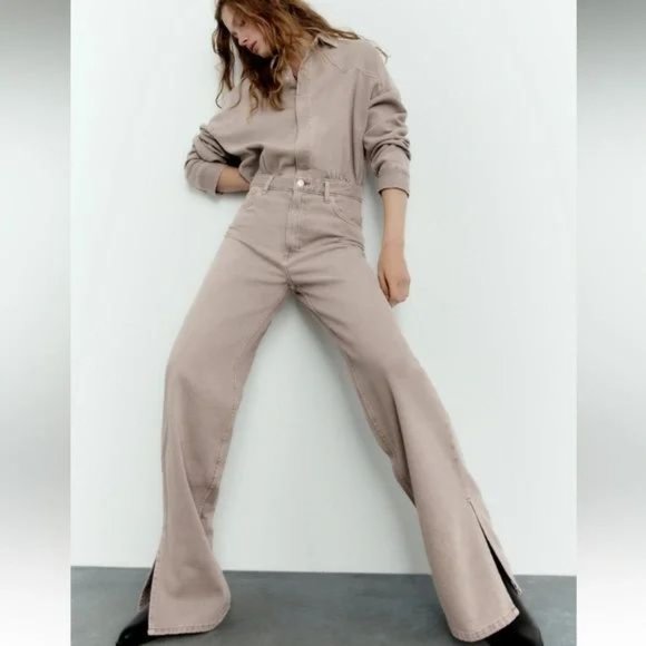 ZARA TRF LONG DENIM JUMPSUIT - Picture 5 of 12